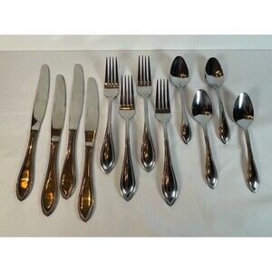 International Stainless Countess Flatware Beaded Set for 4 - 12 Piece Lot